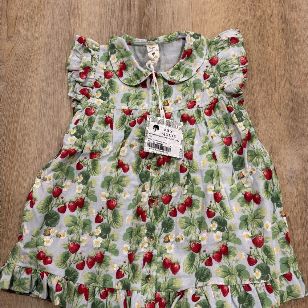 Kate Quinn Mini Strawberry Vine Top with Ruffles